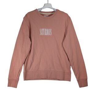 Saturdays NYC Bowery Logo Print Loopback Cotton Jersey Sweatshirt  Men’s Size M